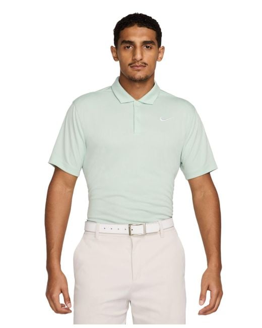 Nike Men's White Relaxed Fit Core Dri-fit Short Sleeve Golf Polo Shirt