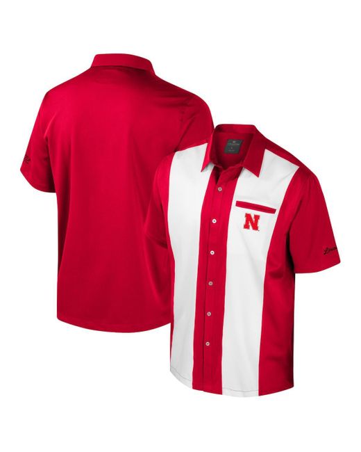 Colosseum Athletics Red Nebraska Huskers Strike Bowling Button-up Shirt for men