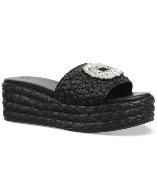 INC International Concepts Black Blakee Wedge Sandals