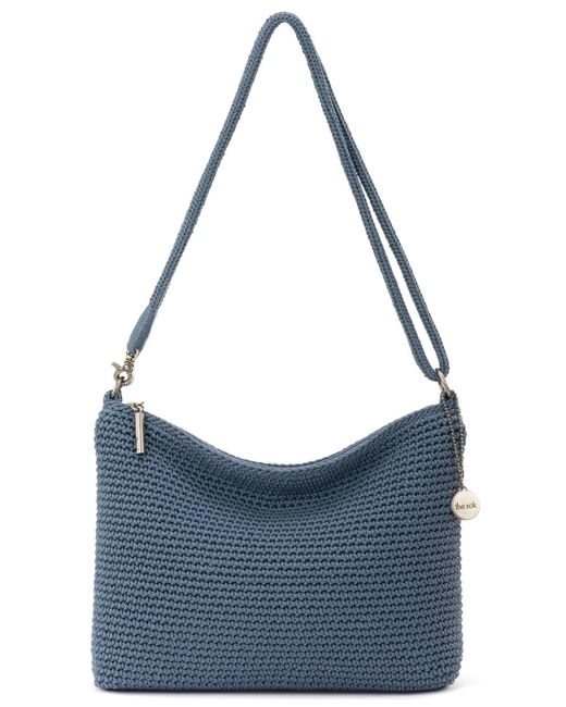 The Sak Blue Lumi Crochet Small Crossbody Bag