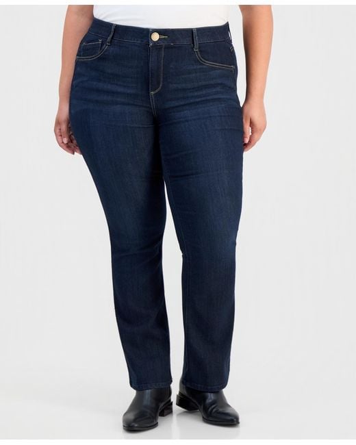 Democracy Blue Trendy Plus Size Absolution Itty Bitty Bootcut Jeans