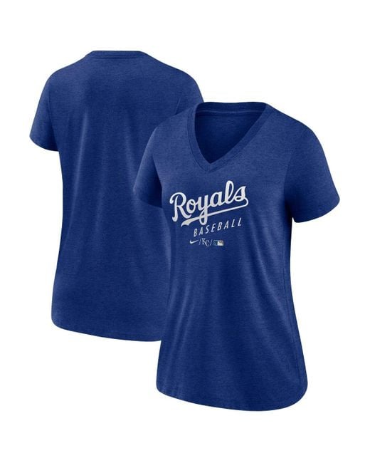 Nike Blue Kansas City Royals Authentic Collection Tri-blend V-neck T-shirt