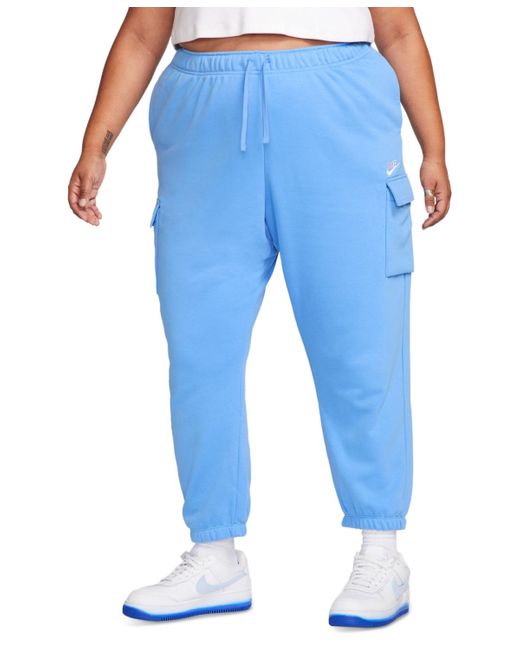 Nike Plus Size Club Cargo Sweatpants in Blue | Lyst
