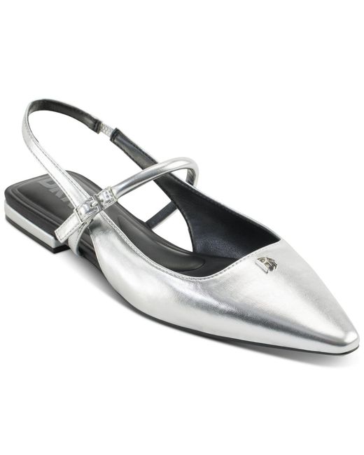 DKNY White Cairo Slingback Flats