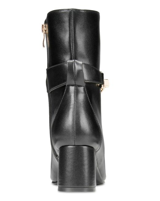 VAILA SHOES Black Sabrina Signature-strap Pointed-toe Dress Booties Extended Sizes 9-14