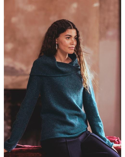 Celtic & Co. Blue Collared Slouch Sweater