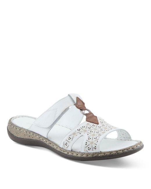 Spring Step White Virelle Slide