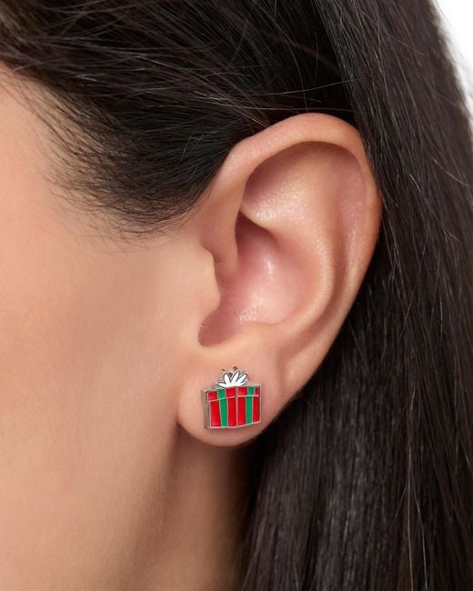 Disney White Holiday Stud Earring Set