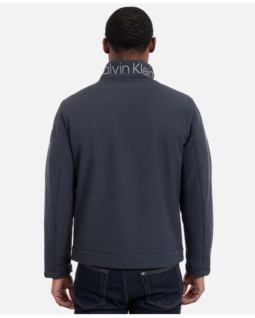 Calvin Klein Blue Water Resistant Softshell Jacket for men