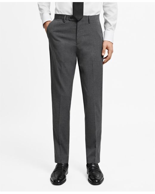 Mango Gray Stretch Fabric Slim-fit Suit Pants