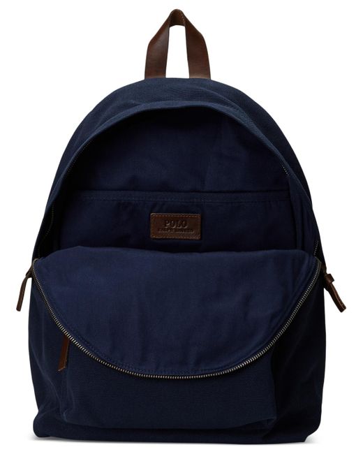Polo Ralph Lauren Blue Embroidered Canvas Backpack for men