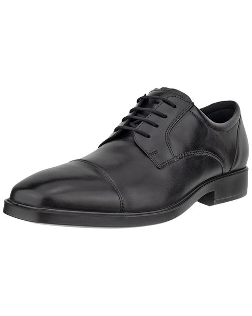 Ecco Black Milan Cap-toe Shoes for men