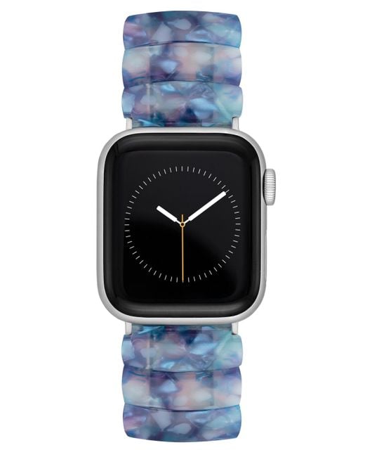 Anne Klein Black Blue Marbled Acetate Expansion Bracelet Designed For 42/44/45/ultra/ultra 2 Apple Watch