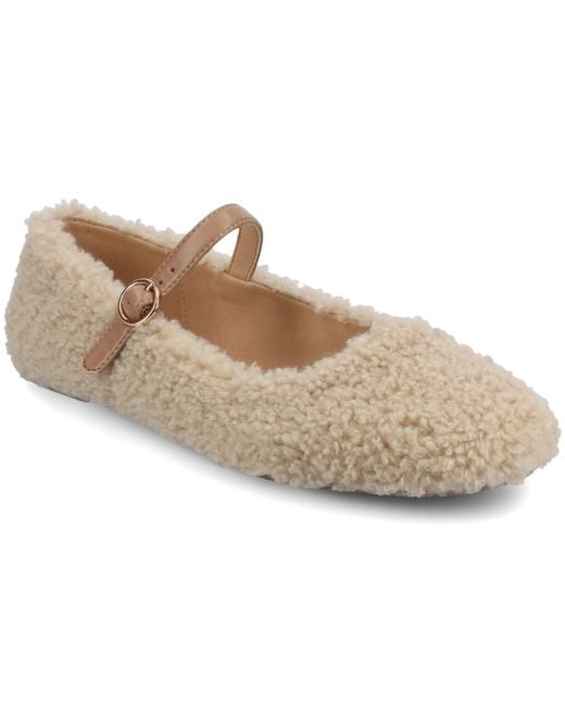 Journee Collection Carrie Square Toe Mary Jane Flats | Lyst