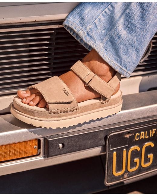 Ugg Brown Goldenstar Flat Platform Lug-sole Sandals