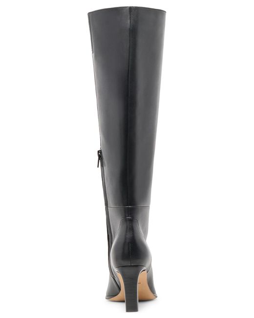 Dolce Vita Black Emmi Wide-calf Pointed-toe Blade-heel Knee-high Tall Dress Boots
