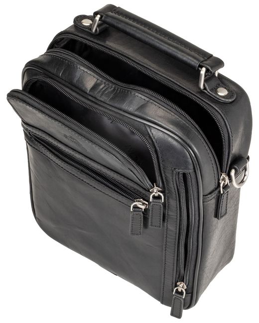 Mancini Black Buffalo Large Bag for men