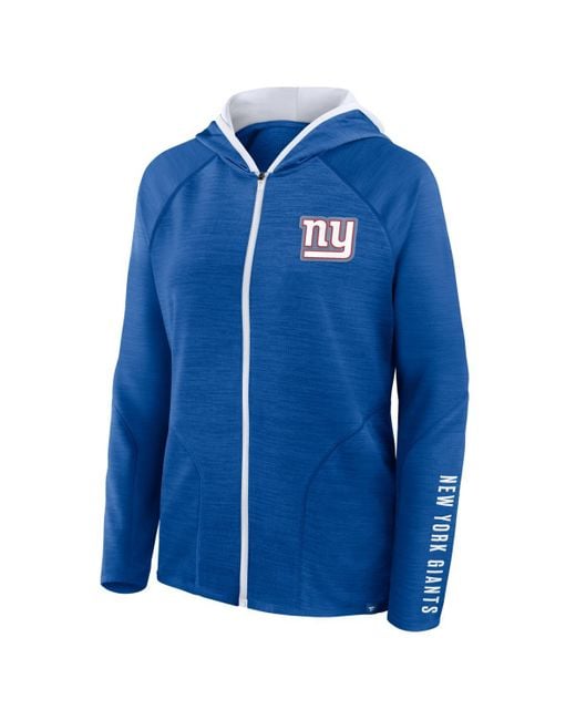 Fanatics Blue New York Giants Redzone End Around Pass Raglan Full-zip Hoodie