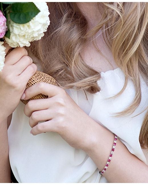 Macy's Pink Lab Created Gemstone Flex Bracelet