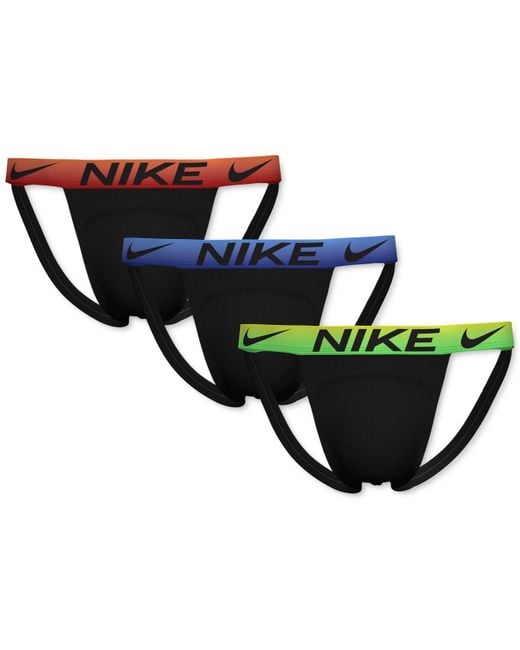 Nike 3-pack Essential Dri-fit Micro Jock Straps in Black for Men | Lyst