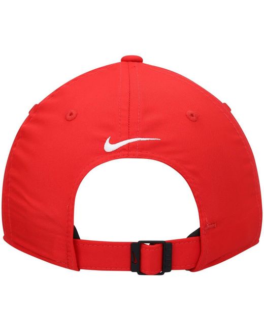Nike Red Golf Legacy91 Tech Logo Performance Adjustable Hat for men