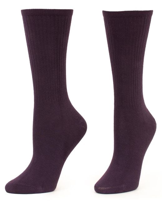 Hue Purple 3 Pack Crew Socks