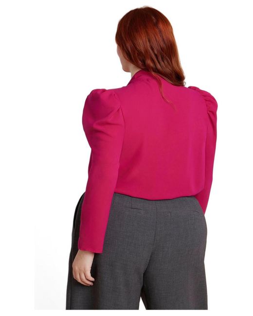 Eloquii Red Plus Size Drape Front Blouse