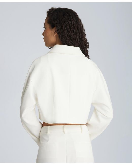 Kenneth Cole White Collared Neck Jacket