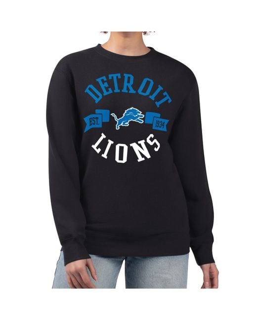 G-III 4Her by Carl Banks Blue Detroit Lions Large Team Graphic Fleece Pullover Sweatshirt