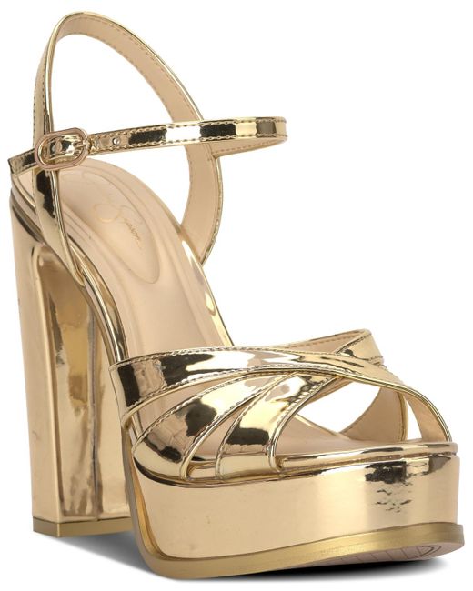 Jessica Simpson Metallic Giddings Platform Dress Sandals