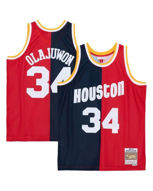 Mitchell & Ness Red Hakeem Olajuwon Navy for men