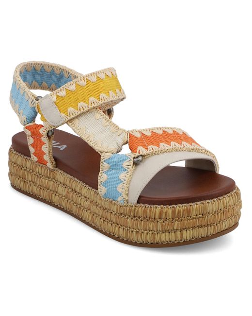 MIA Multicolor Malti Flatform Round Toe Sandals
