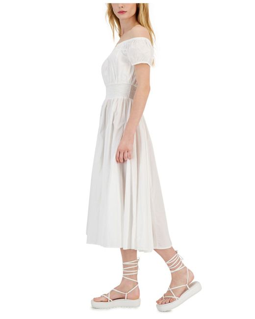 Macy's white off hot sale the shoulder dress