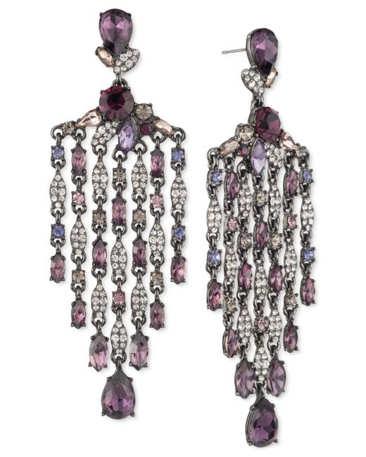 Givenchy Multicolor Hematite-tone Pavé & Stone Fringe Chandelier Earrings