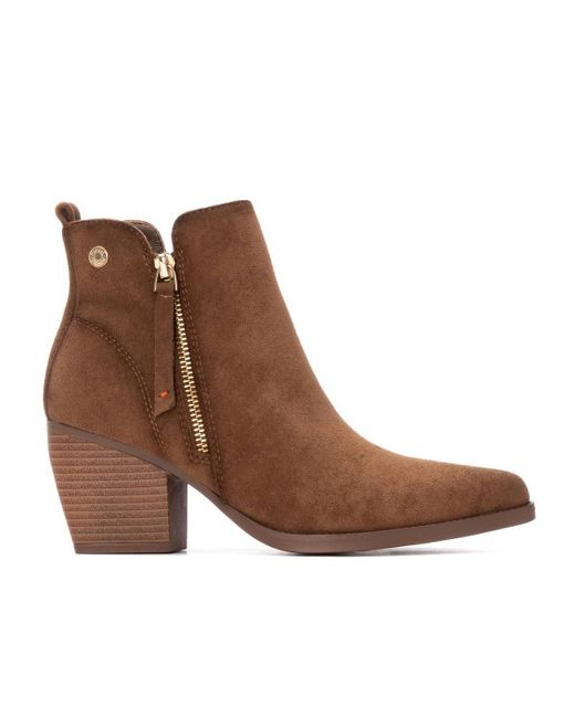 Xti Brown Italian Western Suede Booties Refresh Collection By