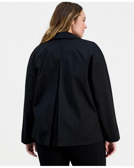 Anne Klein Essentials Black Plus Size Double-breasted Blazer