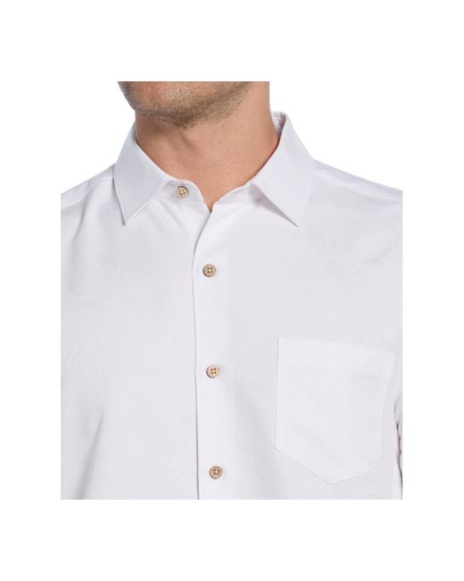 Cubavera White Palm Print Short-sleeve Button-down Shirt for men