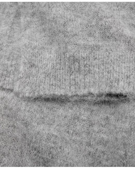 Mango Gray Plain Knitted Scarf