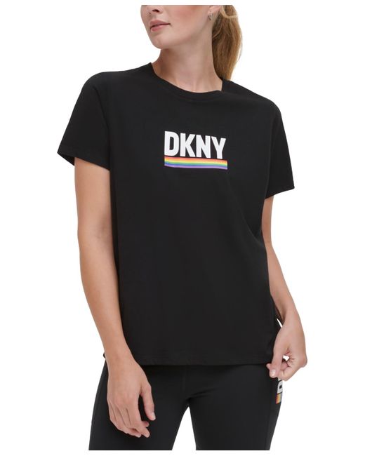DKNY Black Sport Rainbow Pride Crewneck T-shirt