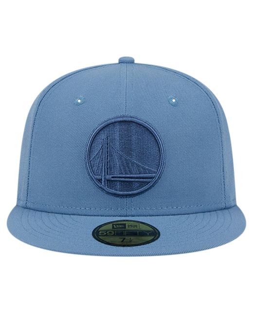 KTZ Blue Golden State Warriors Color Pack Faded Tonal 59fifty Fitted Hat for men