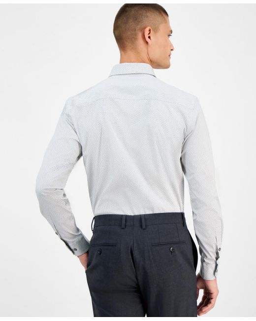Alfani White Slim-fit Temperature Regulating Dress Shirt for men
