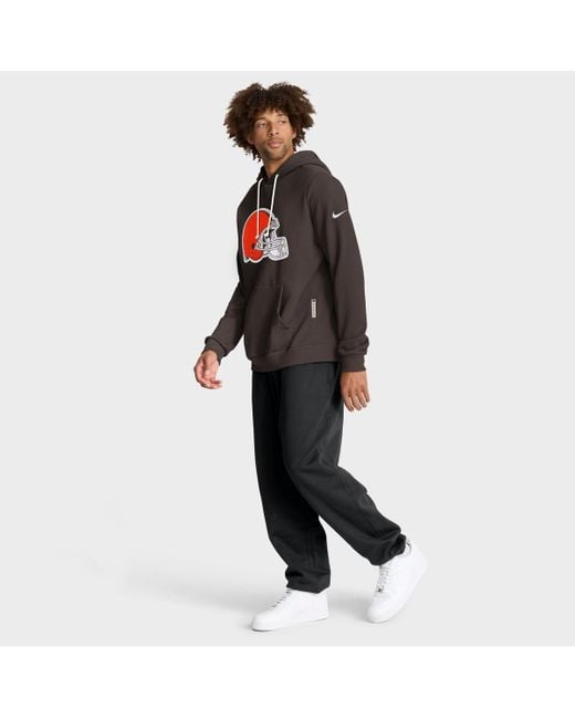 Nike Brown Cleveland S Sideline Initial Home Performance Pullover Hoodie for men