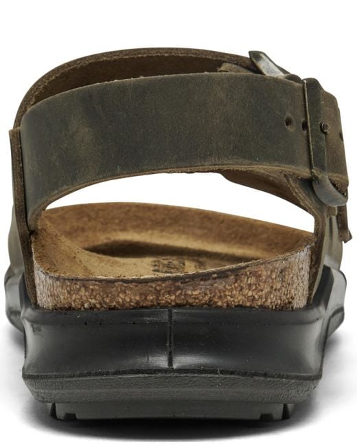 Birkenstock Brown Milano Crosstown Waxy Leather Two Strap Sandals From Finish Line for men