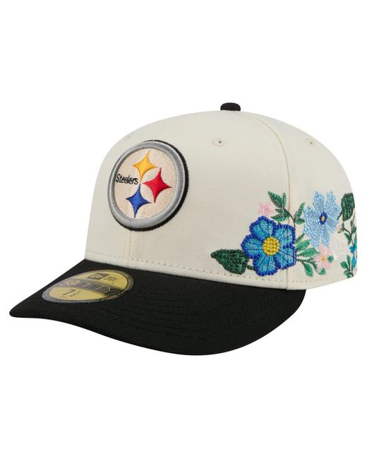 KTZ Gray Cream/black Pittsburgh Steelers Tonal Floral 59fifty Fitted Hat for men