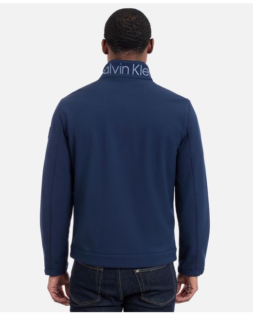 Calvin Klein Blue Water Resistant Softshell Jacket for men