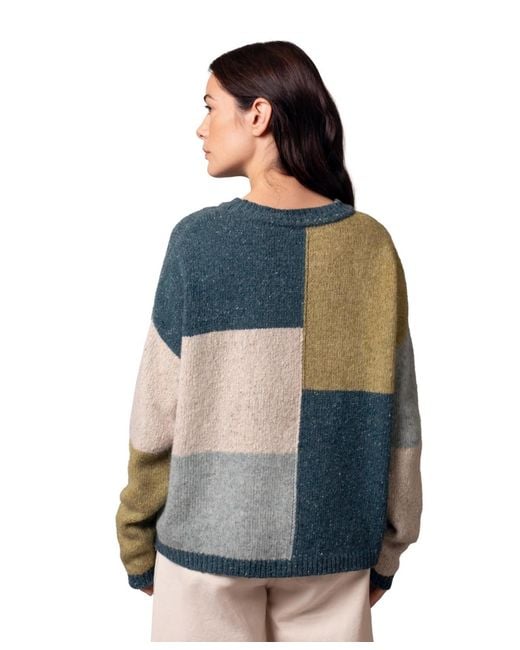 Celtic & Co. Blue Block Crew Neck Sweater