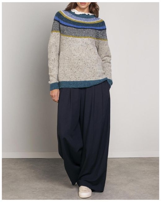 Celtic & Co. Blue Statement Donegal Wool Sweater