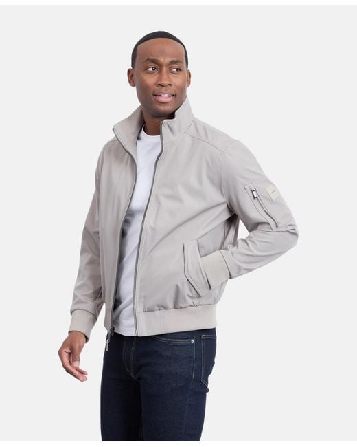Calvin Klein Gray Ripstop Bomber Jacket for men