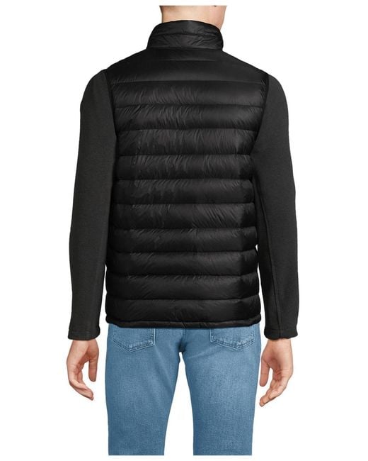 Lands' End Black Wanderweight Packable Down Vest