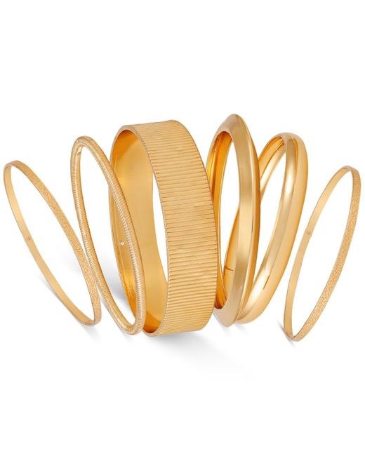 Guess Metallic 6-pc. Set Multi Size Polished Bangle Bracelets